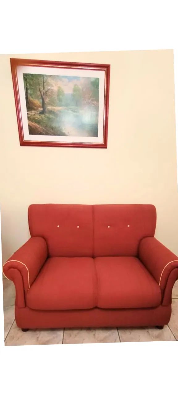 Sofá 2 Lugares Vermelho Vintage ? Ótimo Estado, Estilo Retrô