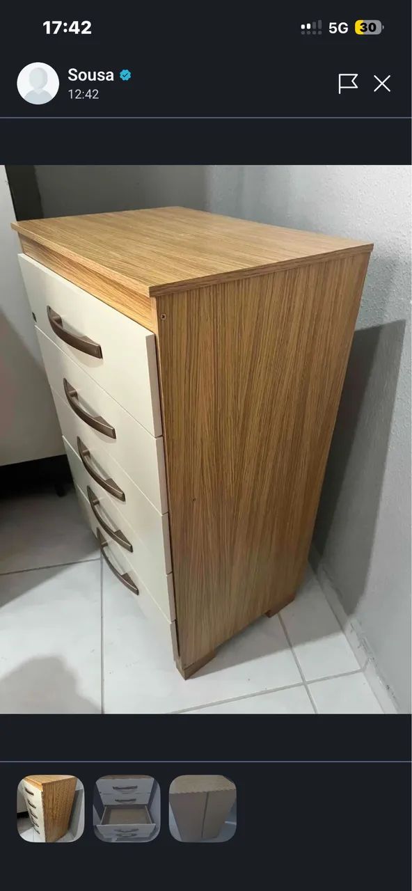 Vendo cômoda com  5 gavetas 
