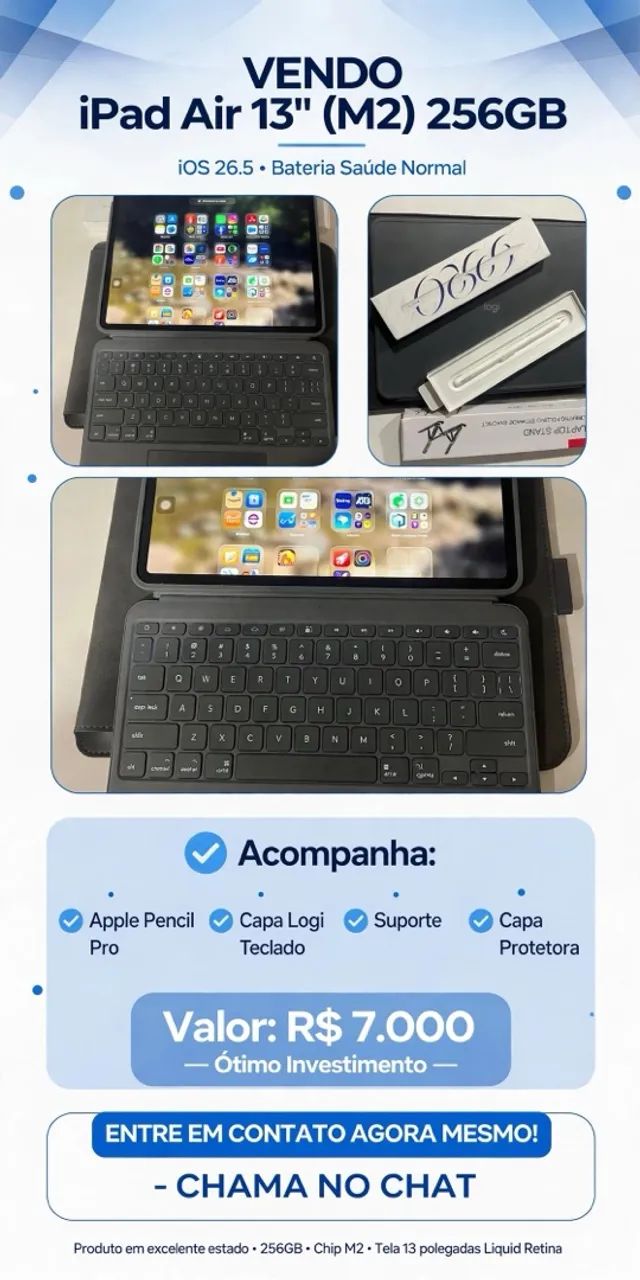 iPad 13 M2 256g novinho