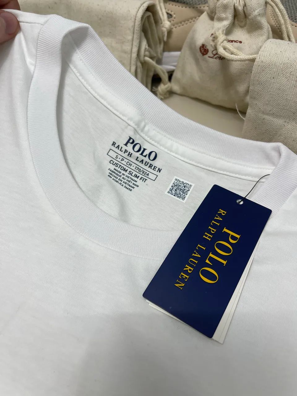 Camisa Básica Polo Ralph Lauren Branca - Foto 3