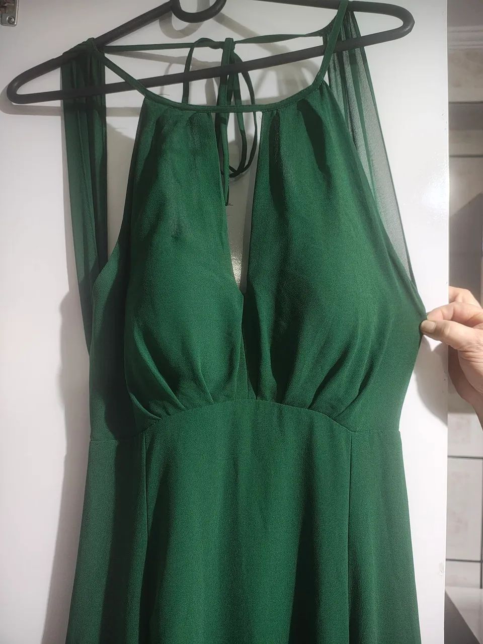 Vestido longo verde esmeralda  - Foto 4