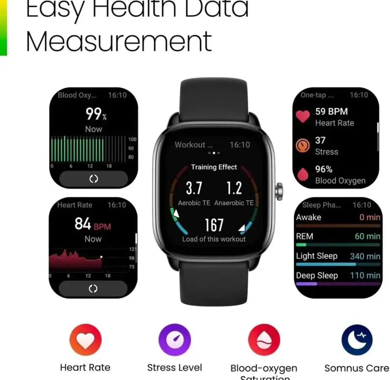 Smartwatch Amazfit Gts 4 Mini 1.65 A2176 Black - Foto 4