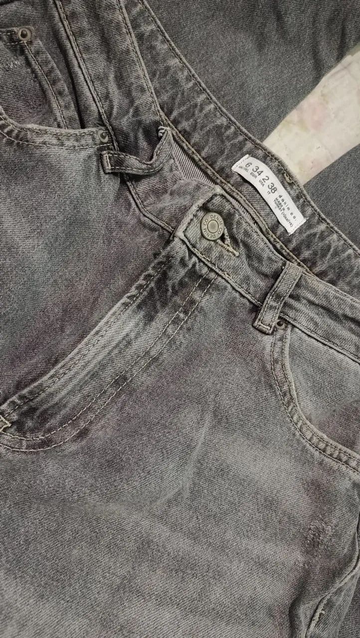 Calça Baggy Jeans Cinza Primark - Foto 3