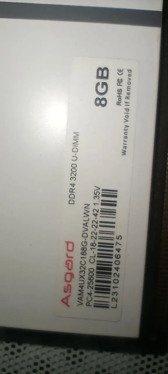 Memória RAM 3200mhz cl18 Asgard (COM DEFEITO) - Foto 3