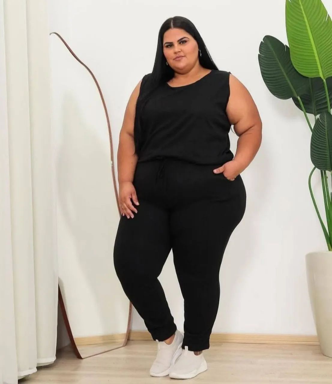 Trijunto plus size feminino em tecido  lanzinha