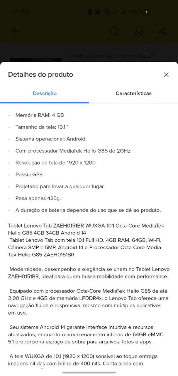 Tablet LENOVO 10pol 64Gb - Foto 3