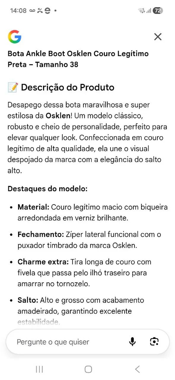 BOTA OSKLEN COURO LEGÍTIMO N38 - Foto 5
