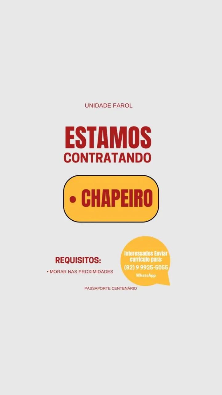Vaga de chapeiro 