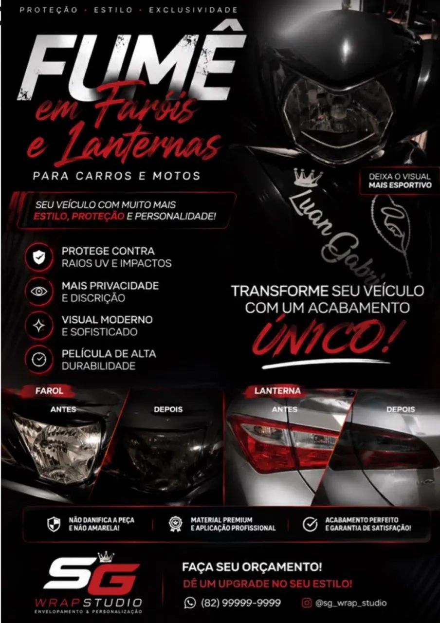 ? FUMÊ EM FARÓIS E LANTERNAS | CARROS E MOTOS ?**<br>
