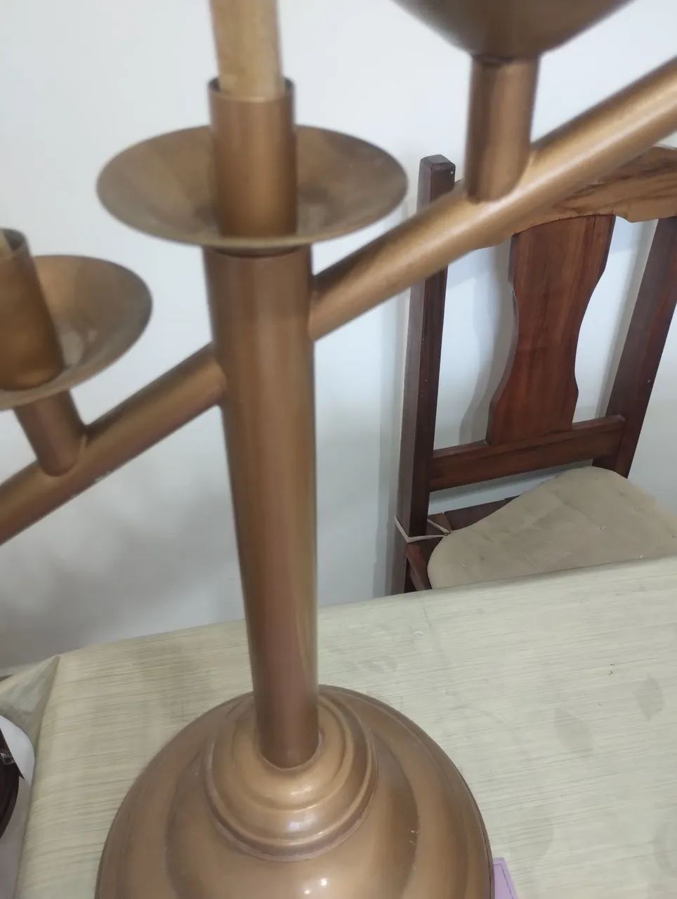 Castiçal de bronze com sete velas - Foto 3