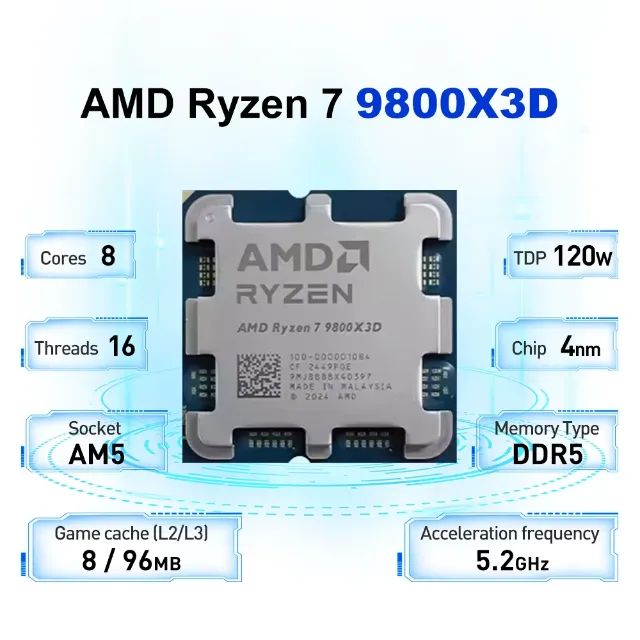 Processador AMD Ryzen 7 9800X3D AM5 - Com Nota Fiscal e Garantia - Foto 4