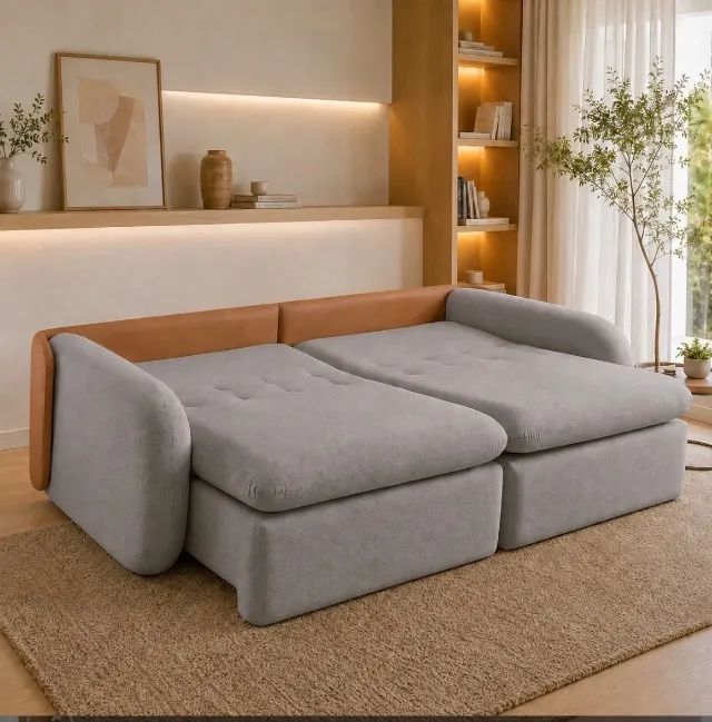 Sofá Cama Retrátil Conforto 230 Cinza - Foto 2