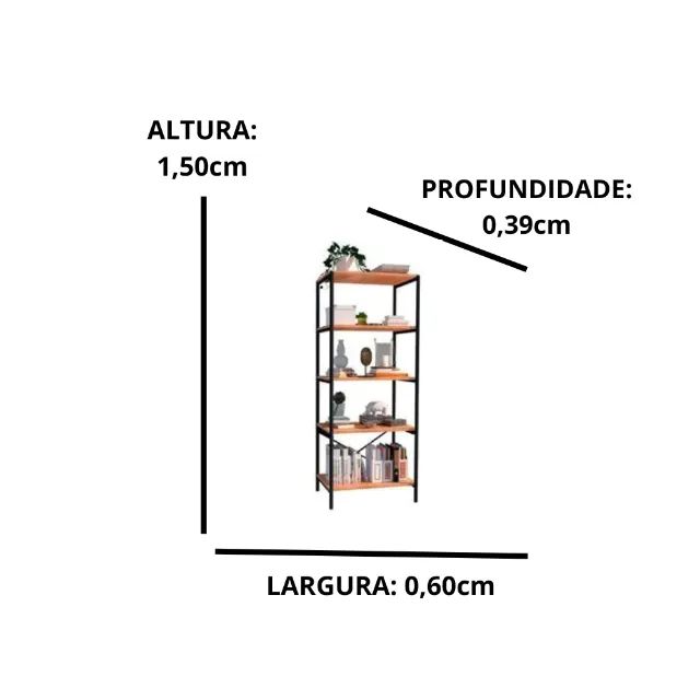 Estante de Escritório com 5 Prateleiras Estrutura de Metal (QUEIMA DE ESTOQUE)! - Foto 2