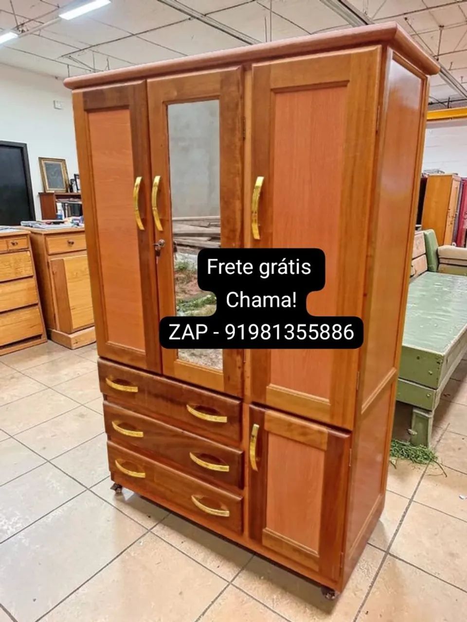 Guarda roupa de solteiro madeira maciça NOVO! - Foto 2