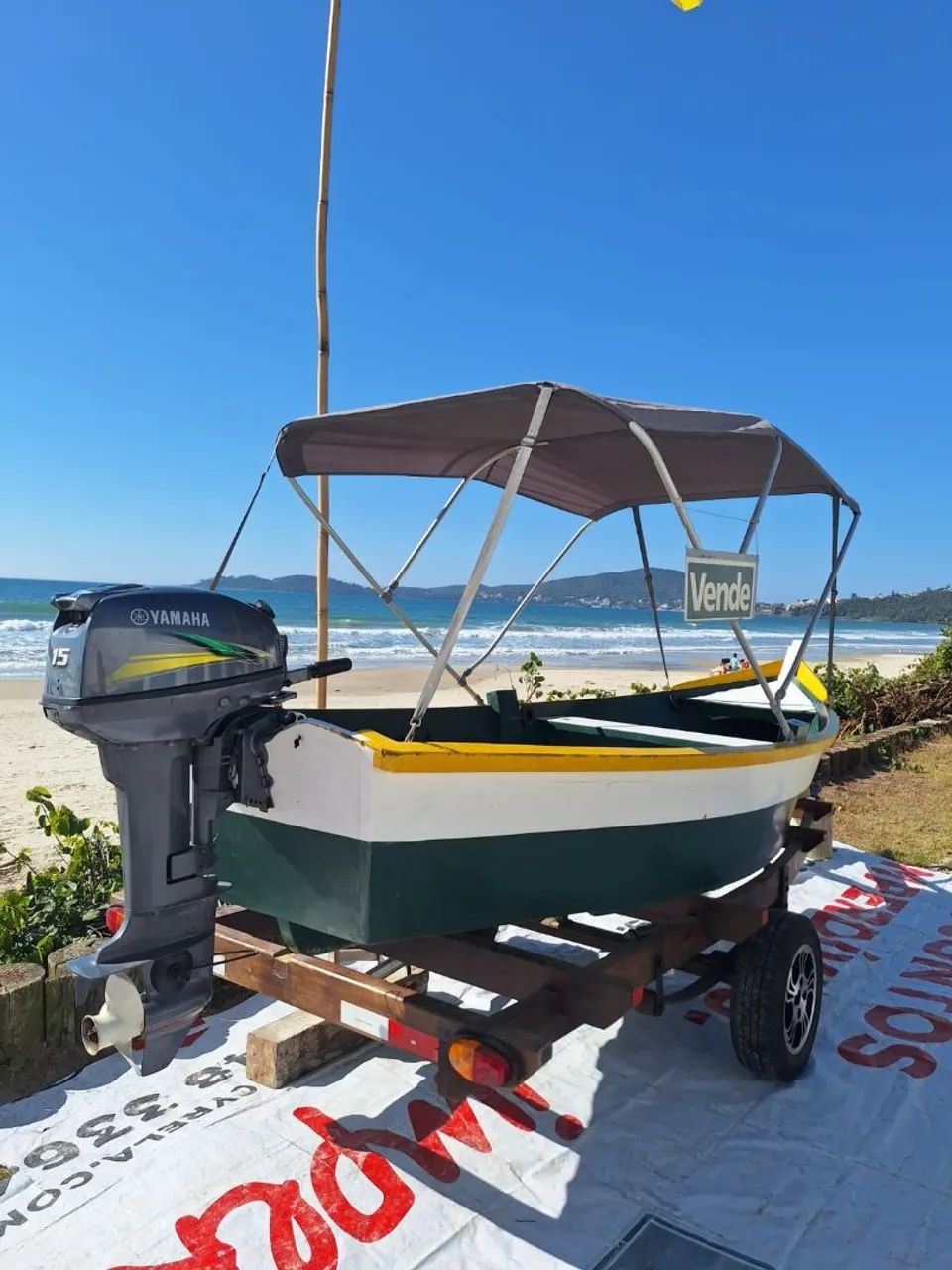 Barco com Motor yamaha 15 HP