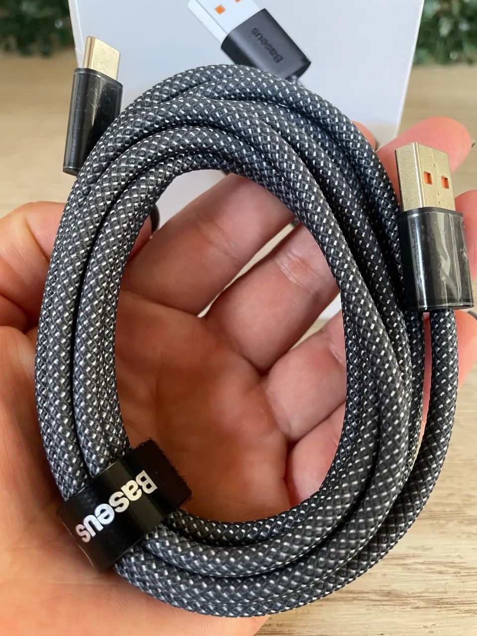 Cabo Baseus USB-A para C 100W 2M - Foto 4