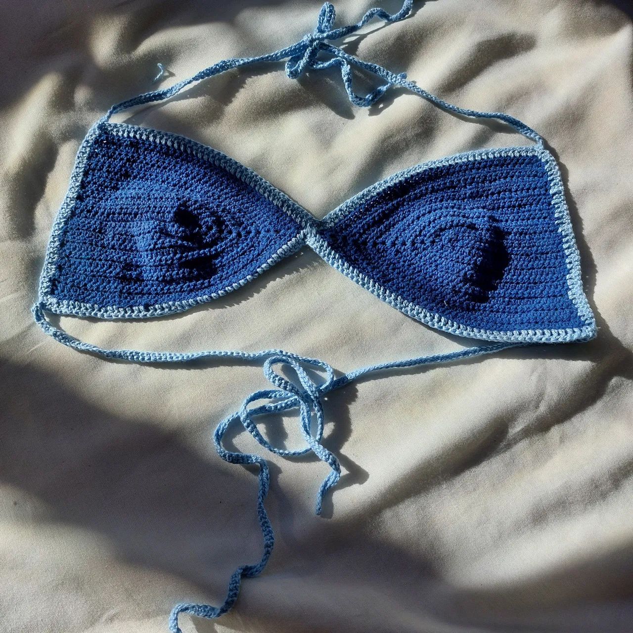Biquíni de crochê na cor azul  - Foto 2