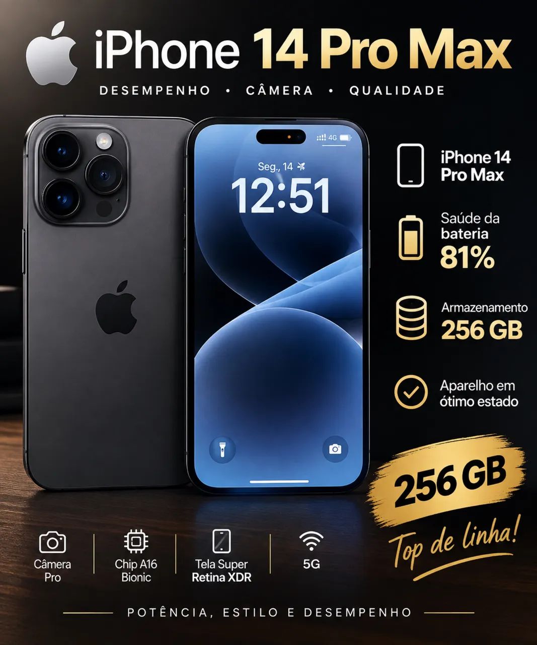 iPhone 14 Pro Max 256GB - Celulares e Smartphones - Cordeiro