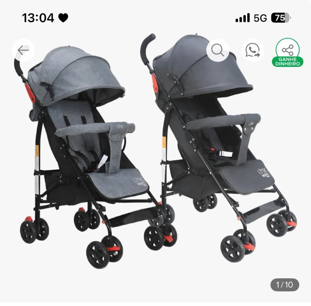 Vendo carrinho de bebê inclinável 