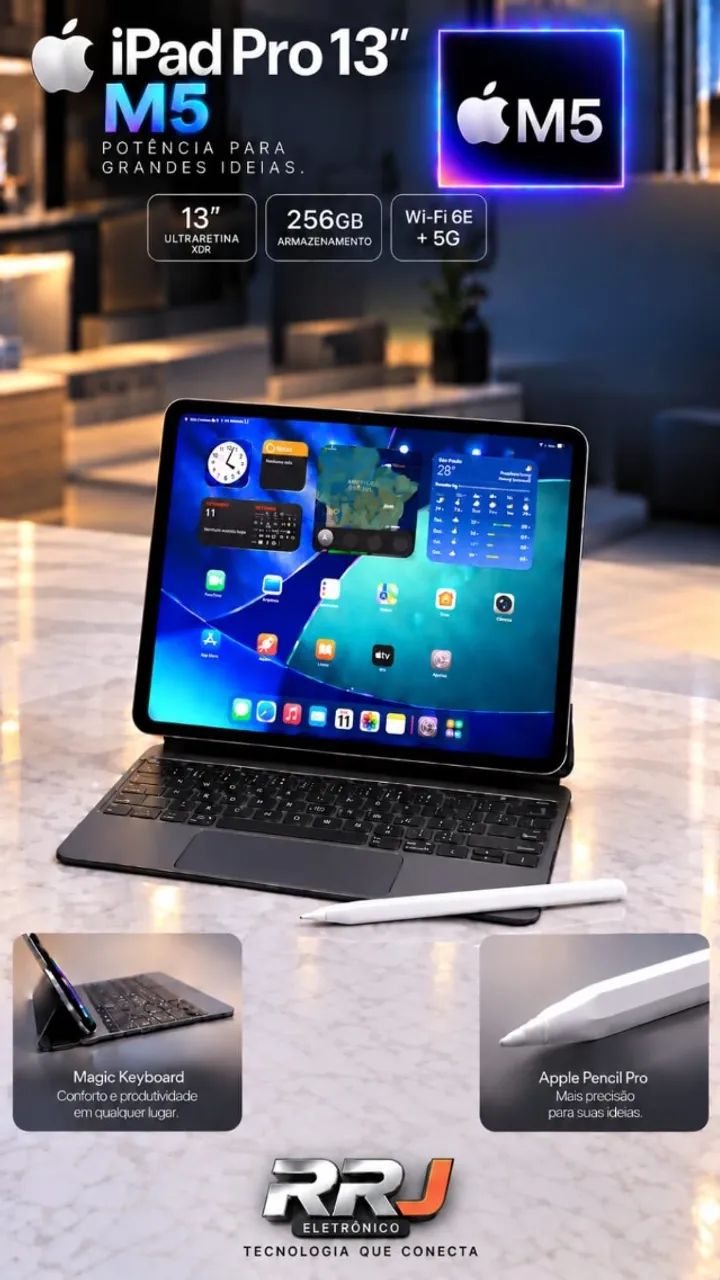  iPad Pro 13 M5 256GB + Teclado + Pencil Pro ATENÇÃO  - Foto 4
