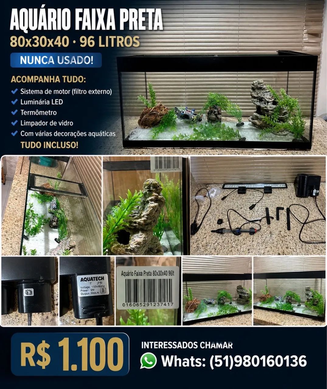 Aquário Grande Nunca Usado 