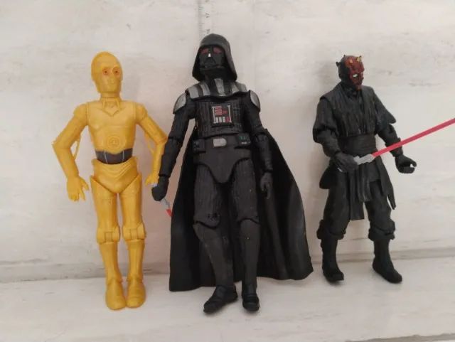 3 personagens de Star Wars