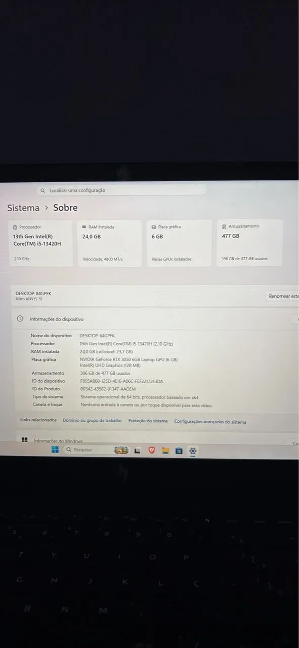 Acer nitro v15 + upgrades + mouse attack shark x11 - Foto 5