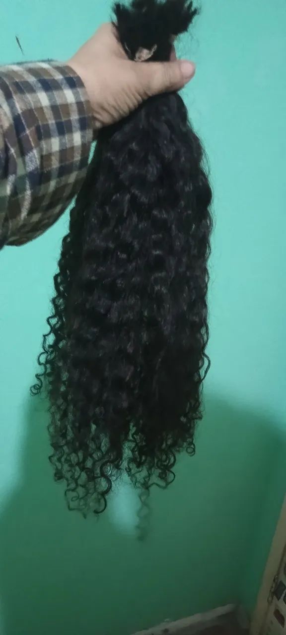 Cabelo humano cacheado 