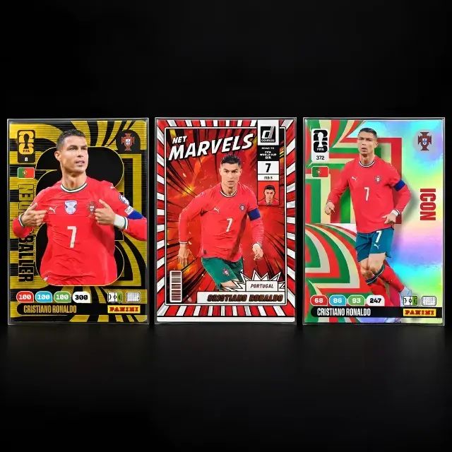 Kit 3 Cards Cristiano Ronaldo Golden Baller Net Marvels - Hobbies