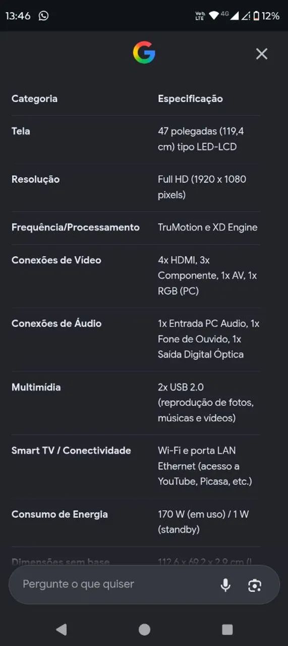 Tv LG 47 polegadas com defeito  - Foto 5