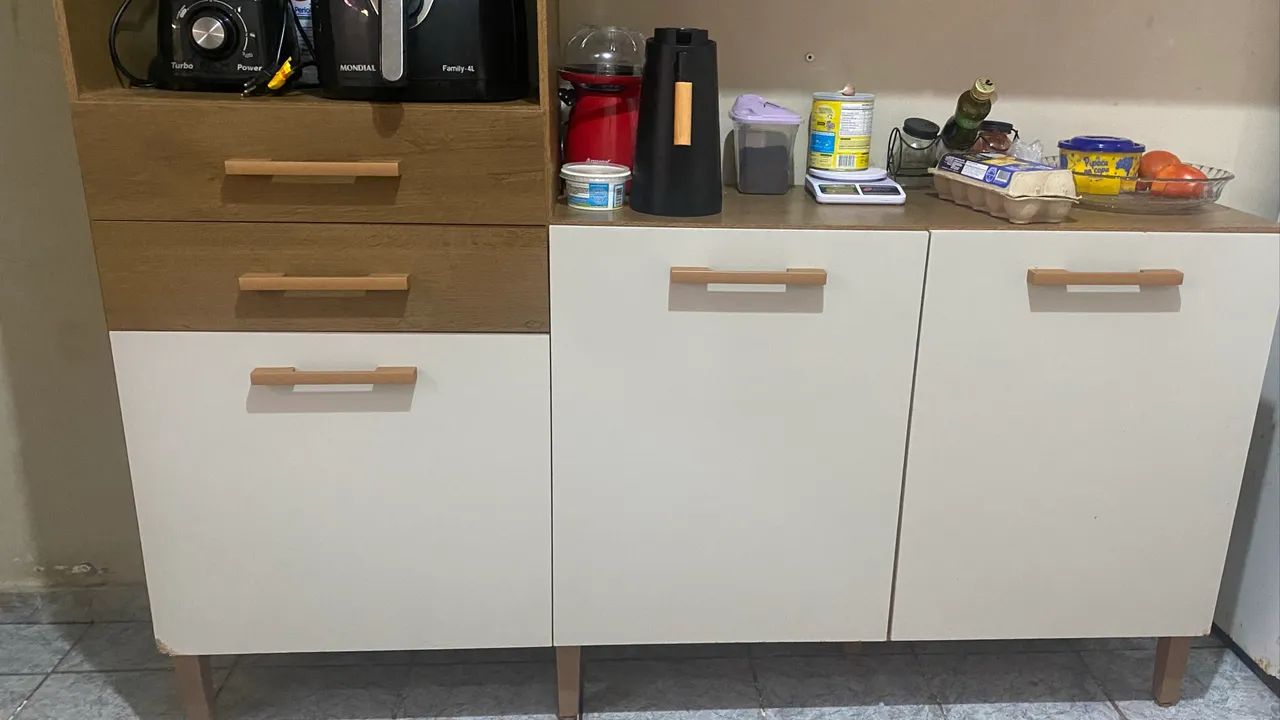 Armário de Cozinha Compacto e Completo - Com Balcão e Nichos - Foto 2