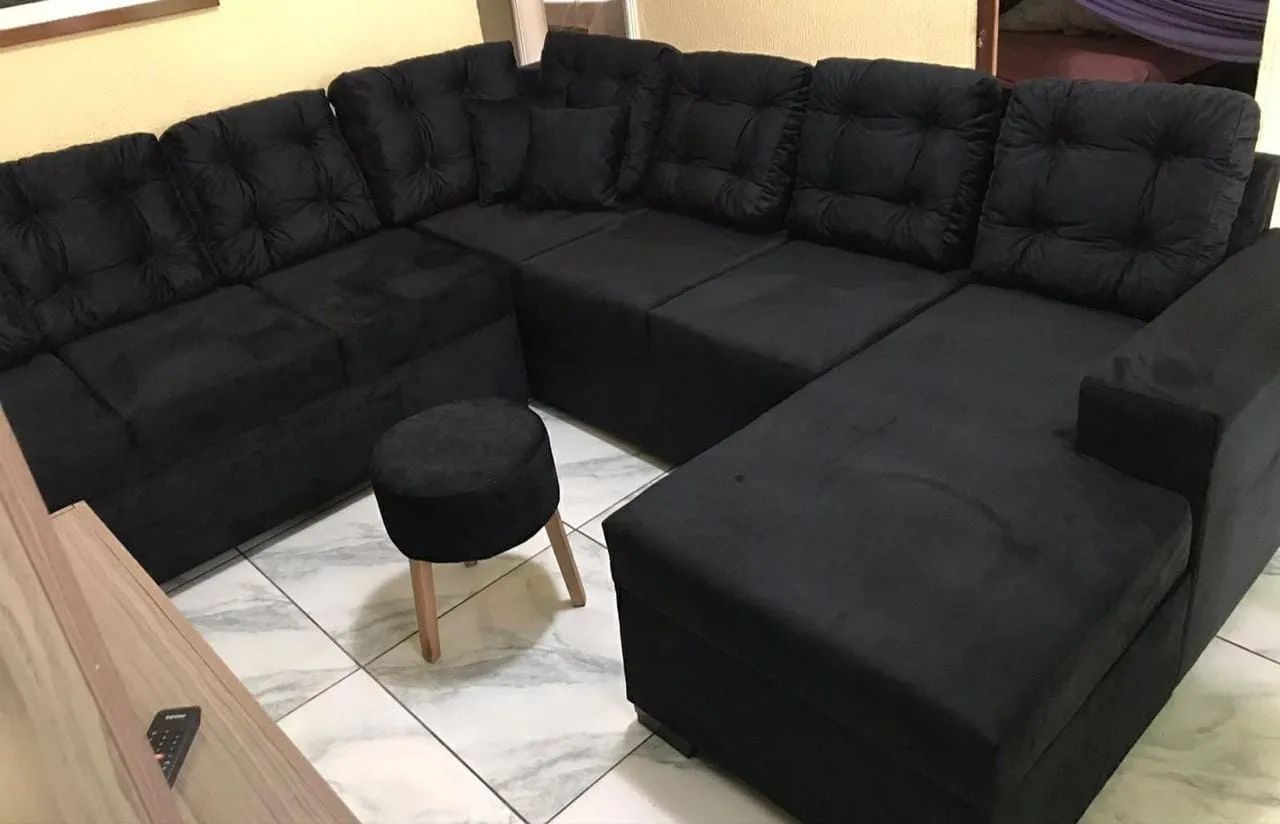 sofá em L com shaise - tamanho familia - Foto 5