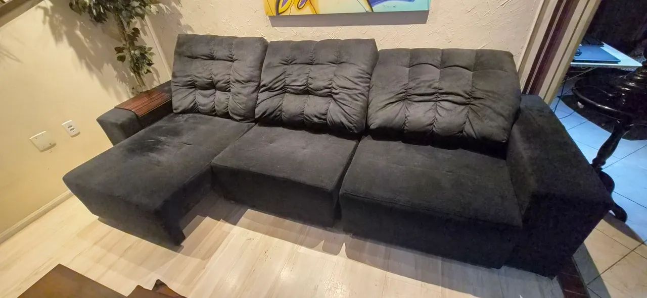Sofá retrátil preto  - Foto 3