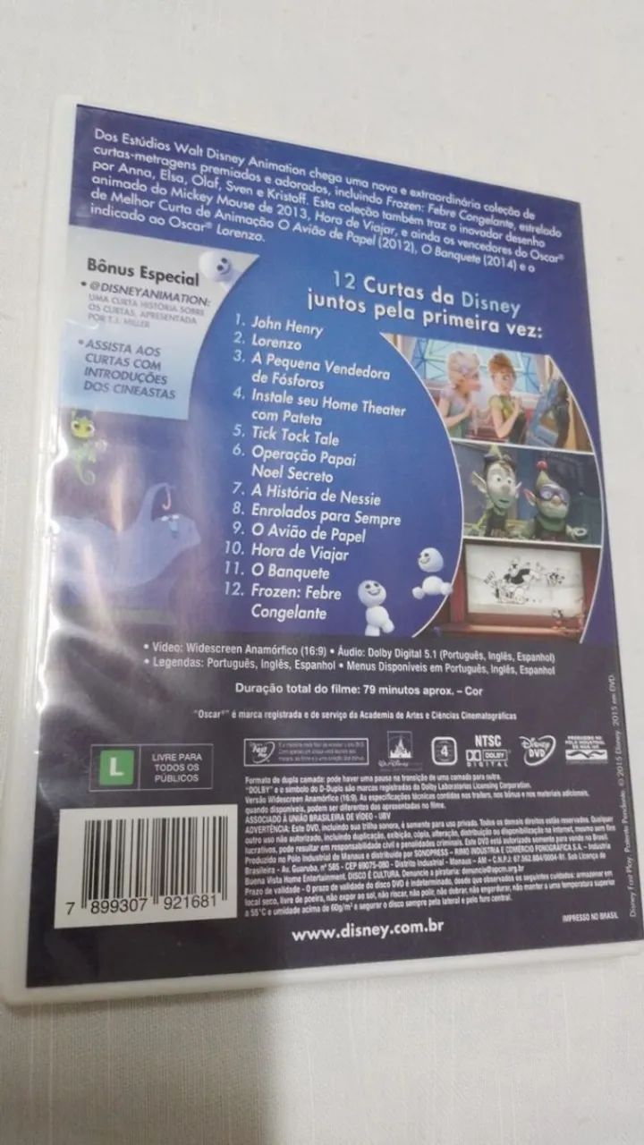 DVD Walt Disney Animation Studios - Coleção De Curtas ( 18420 ) - Foto 2