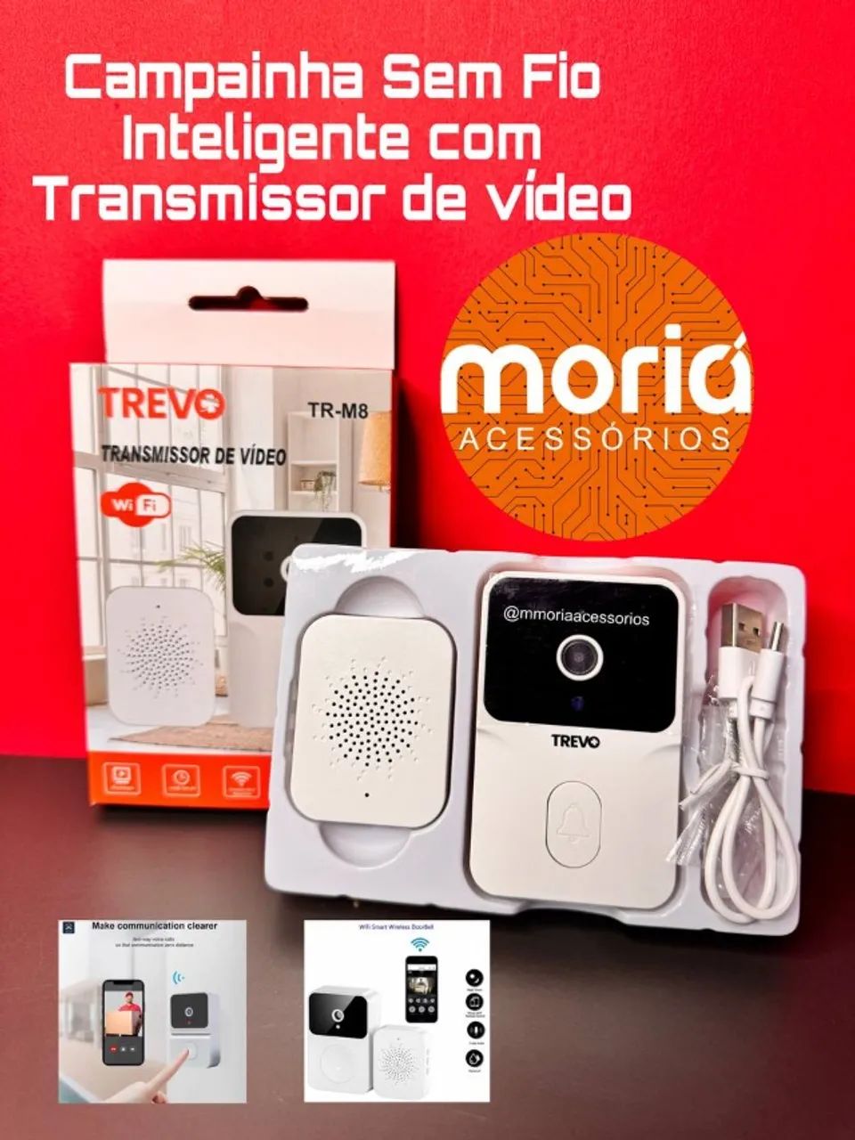 Campainha Inteligente com Câmera Wi-Fi  - Foto 2