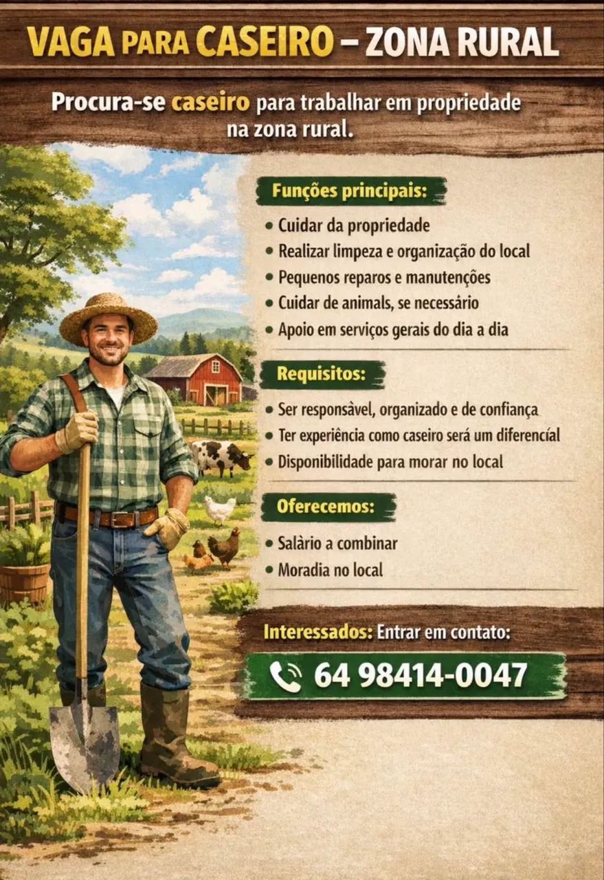 Vaga para caseiro
