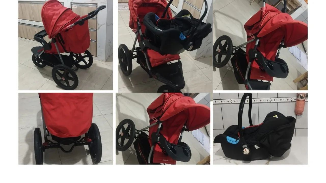 Carrinho Kiddo Nomad + Bebê Conforto + base (carro)