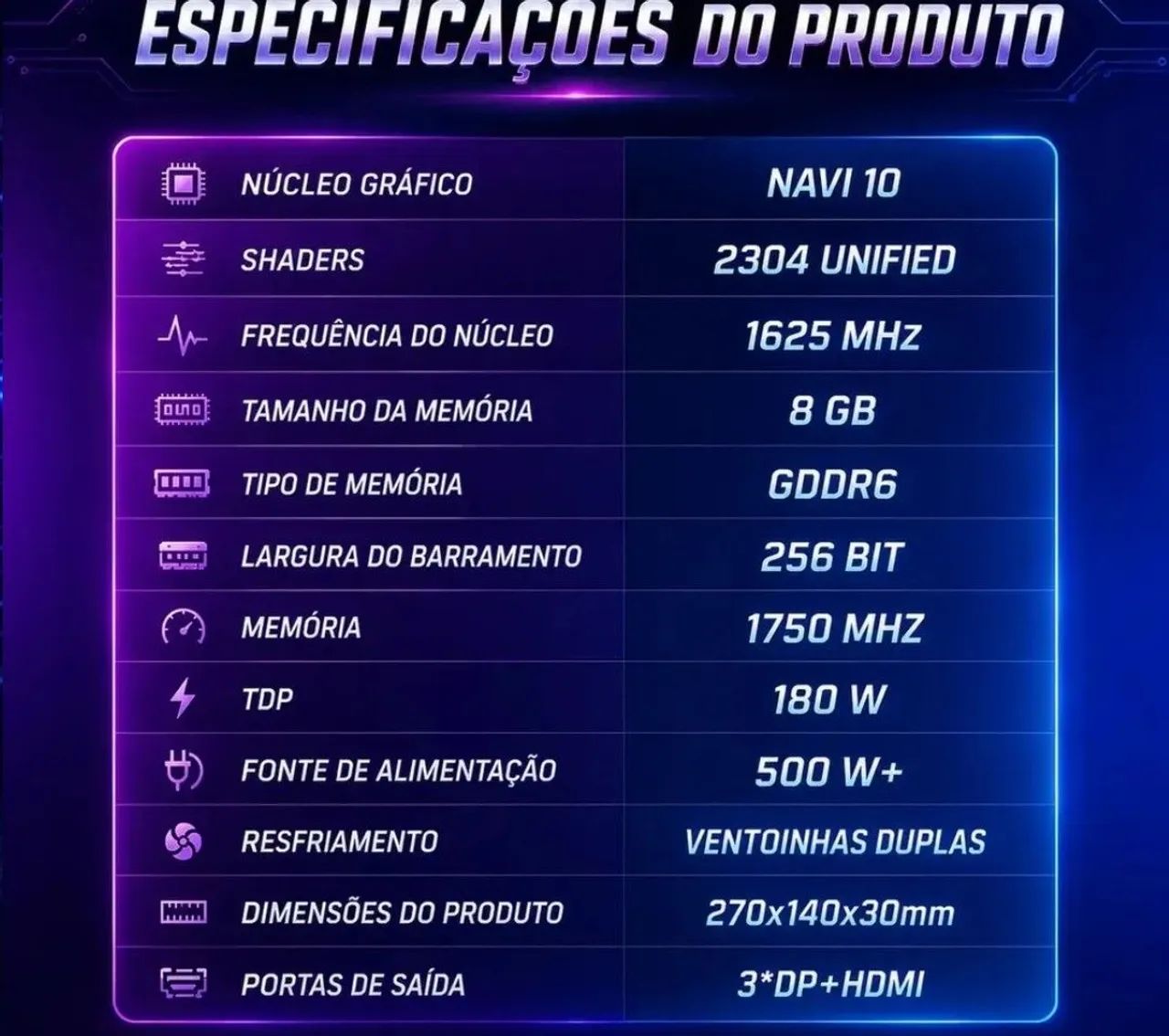 Placa de vídeo RX 5700 SOYO DDR6 256BITS - Foto 3