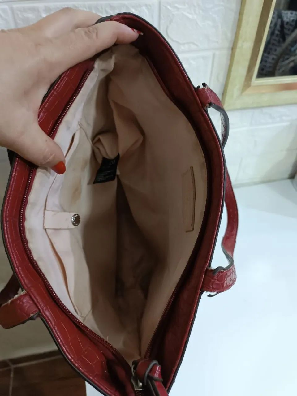 Bolsa em couro legítimo croco Arezzo  - Foto 4