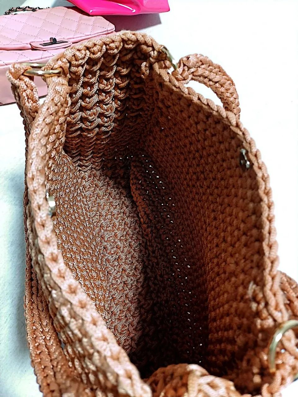 Bolsa de crochê fio náutico  - Foto 2