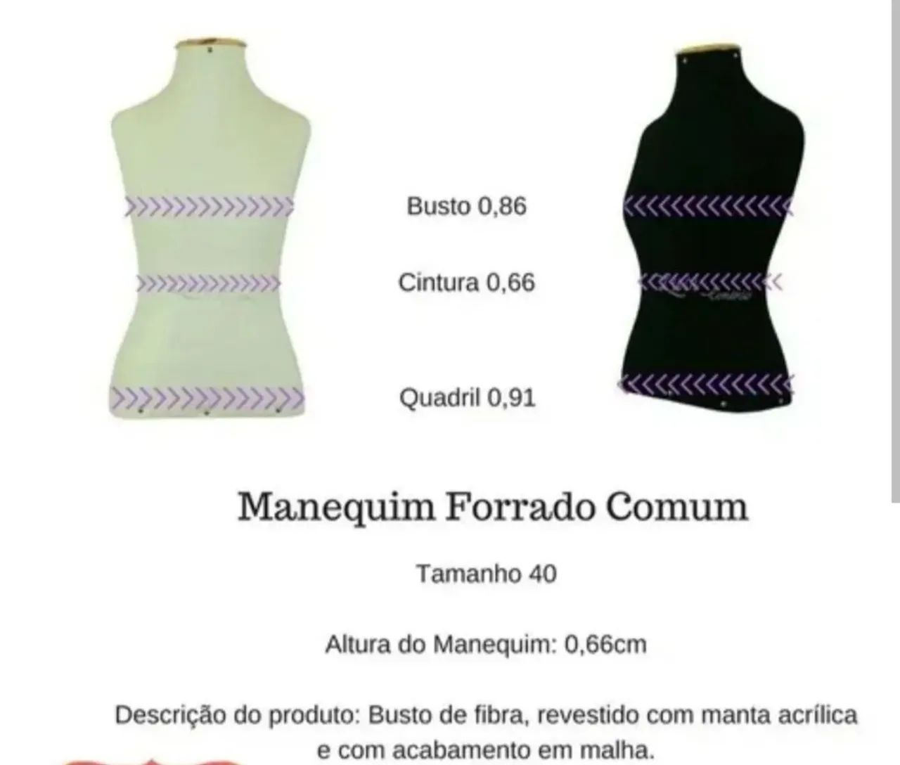 Manequim Busto Tam. 40 (com pedestal retro) - Foto 2