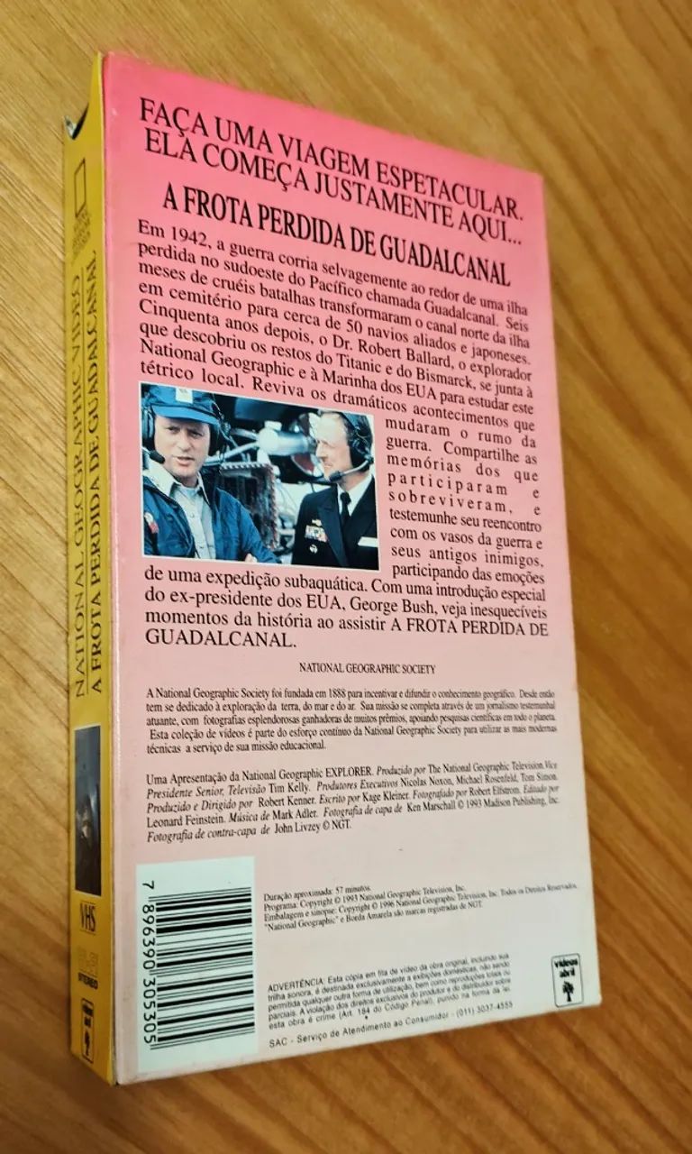 Fita VHS - A Frota Perdida de Guadalcanal- National Geographic