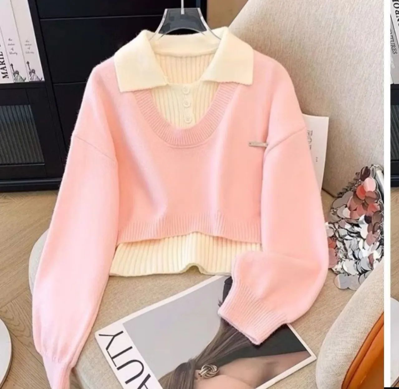 Blusa rosa 2 peças 