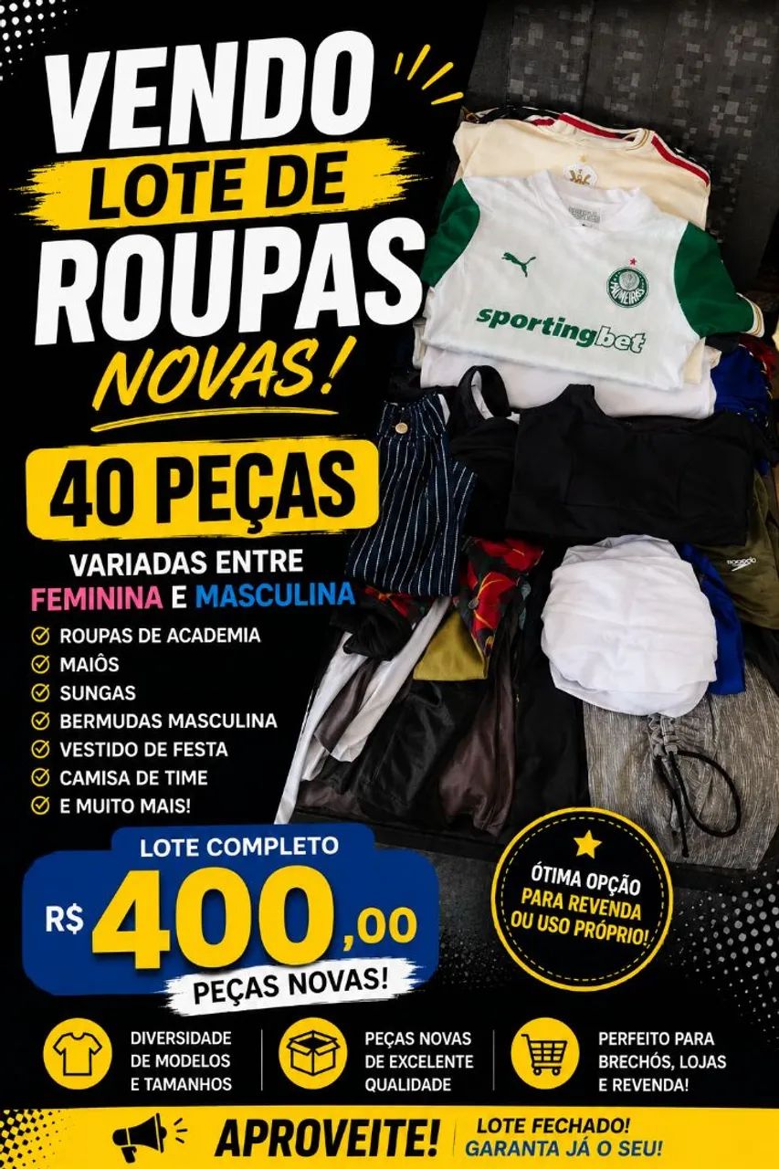 Lote com aproximadamente quarenta peças novas