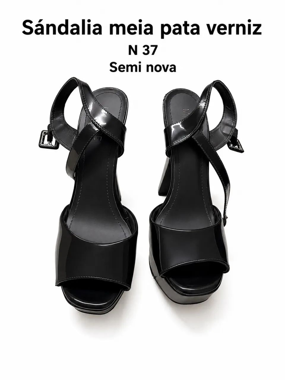 Sandália Meia Pata verniz