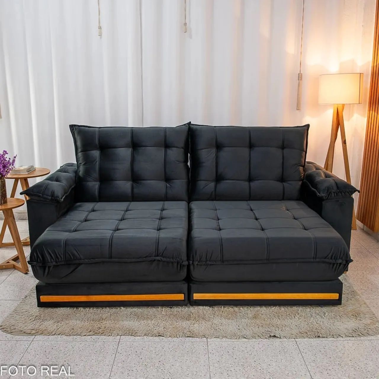Sofá Retrátil Reclinável Saint 2.30m D33 e Molas Ensacadas Entrega Rápida - Foto 3