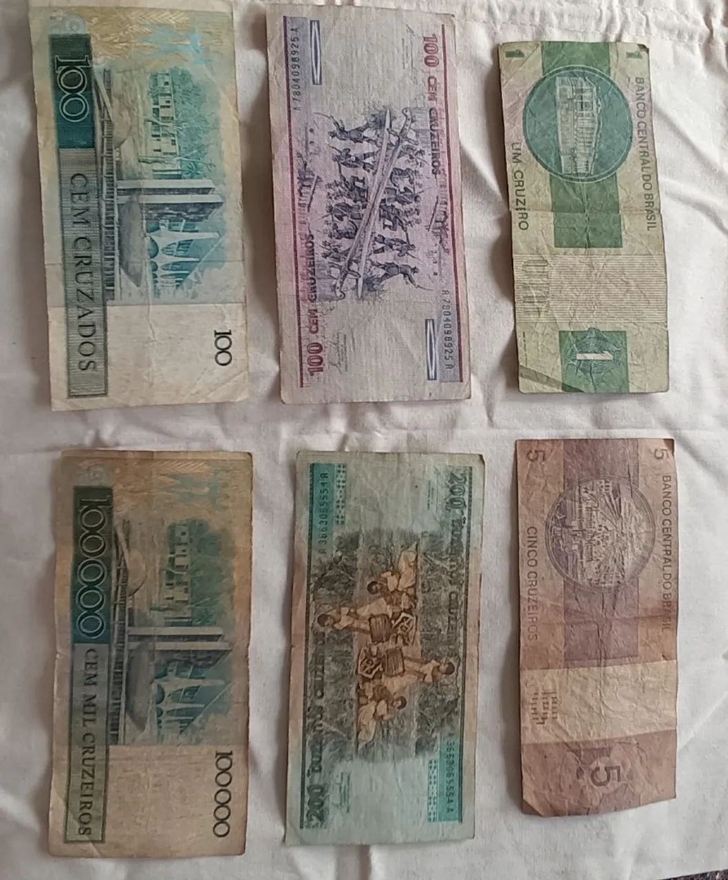 Lote de 6 cédulas de cruzeiros e cruzado  - Foto 2