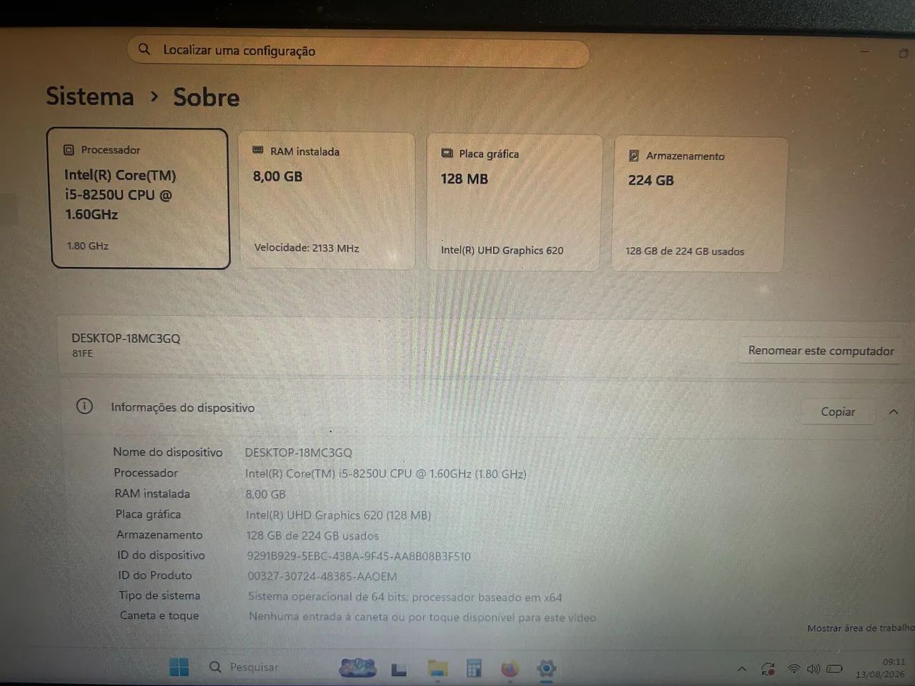 Notebook Lenovo Core i5 8250u - Foto 2