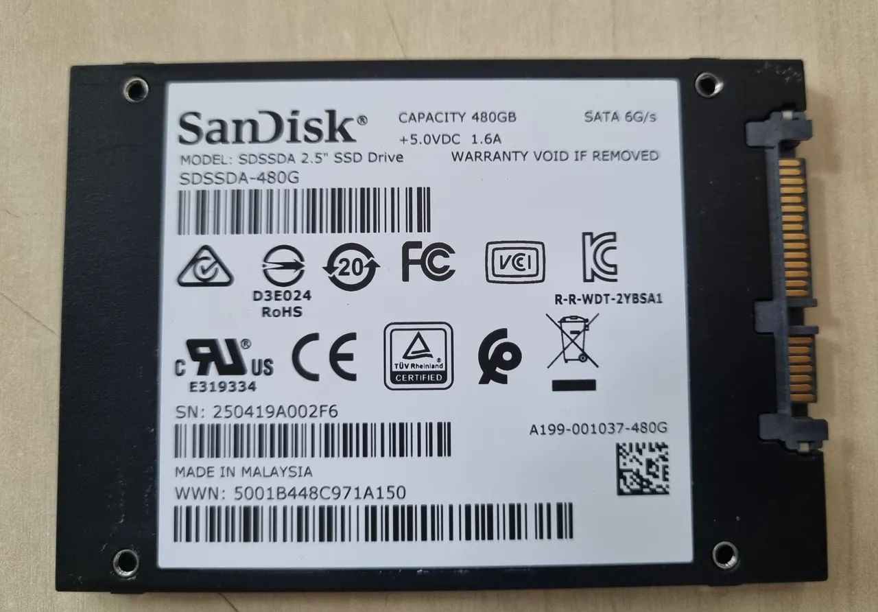 SSD SATA3 480GB Sandisk Original. - Foto 2