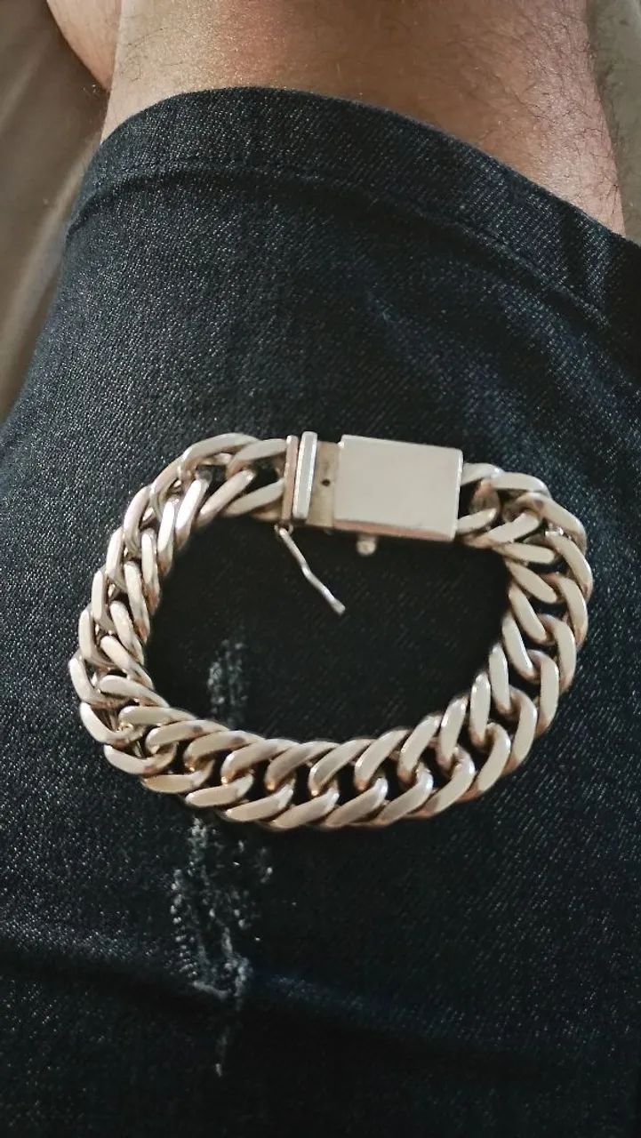 Cordão de prata pulseira de prata  - Foto 2